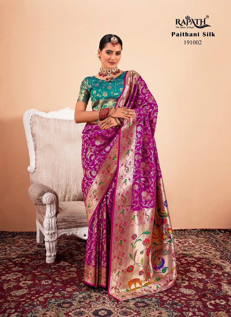 Rani Colour Shailja Silk By Rajpath Paithani silk Designer Wear Saree Wholesale Market In Surat 191002