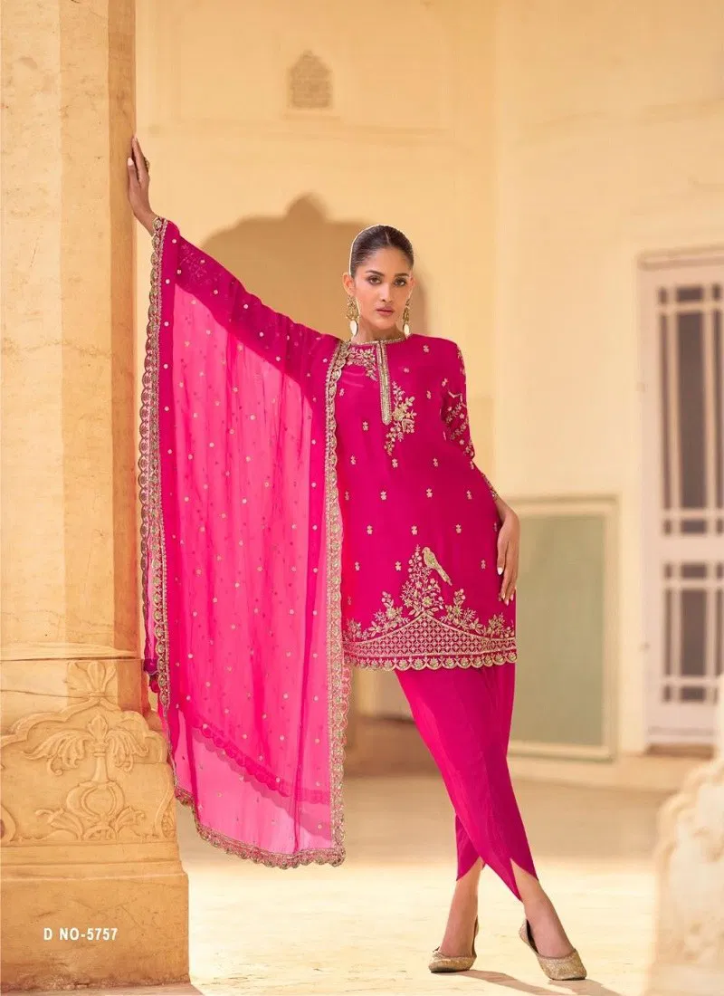 Rani Colour Siya By Sayuri Soft Crep Silk Designer Readymade Suits Manufacturers 5757