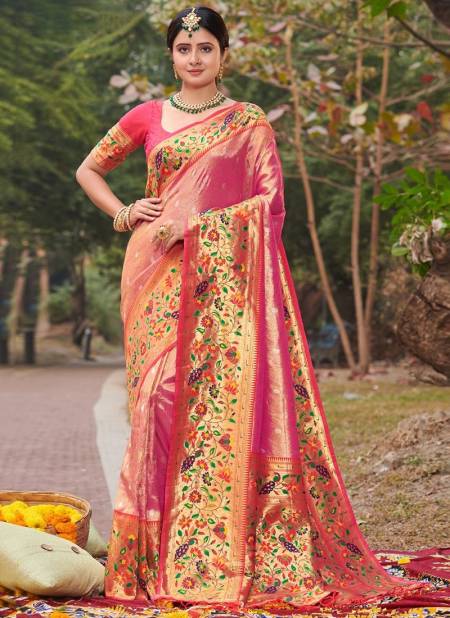 Rani Colour Sonapari Sangam Wedding Wear Wholesale Silk Sarees Catalog 10006