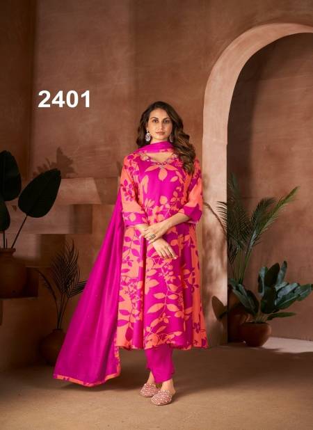 Rani Colour Spring By Jivora Pure Muslin Digital Printed Readymade Suits Wholesale Online 2401