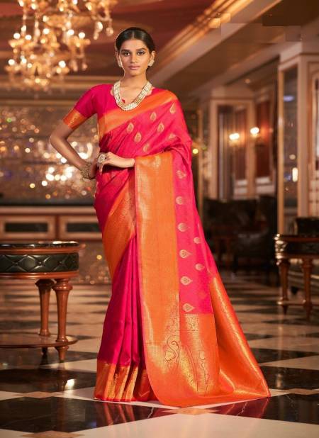 Rani Colour Swarna 22001 To 22006 By The Fabrica Silk Saree Catalog 22004