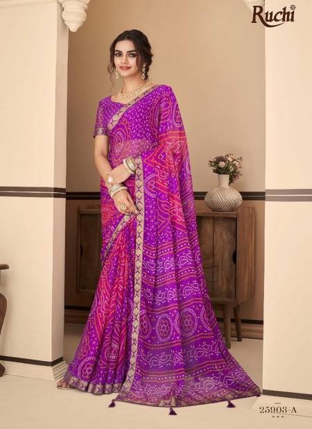Purple Jalpari 11th Edition By Ruchi Daily Wear Saree Catalog 25903 A