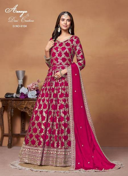 Rani Pink Colour Aanaya Vol 191 By Twisha Dola Jacquard Salwar Suit Surat Wholesale Market 9104