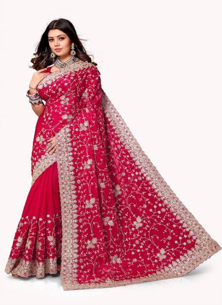 Rani Pink Colour Amyra 2211 To 2218 By Utsav Nari Heavy Coading Embroidery Crepe Silk Party Wear Saree Orders In India 2218