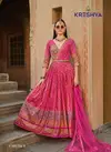 Rani Pink Colour Eva By Kreshva Smooth Silk Reception wear Gown Wholesale Market RRS 208