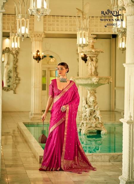 Rani Pink Colour Harmony Silk By Rajpath 400001 TO 400006 Occasion Wear Satin Silk Saree Wholesale Clothing Distributors In India 400003