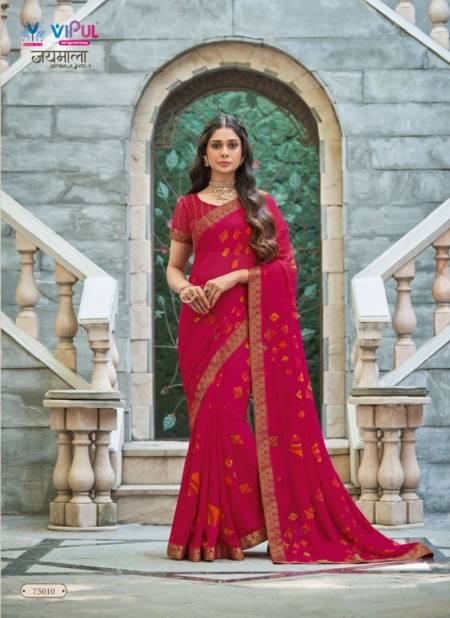 Rani Pink Colour Jaymala Vol 3 By Vipul Georgette Printed Daily Wear Sarees Wholesale Online 75010