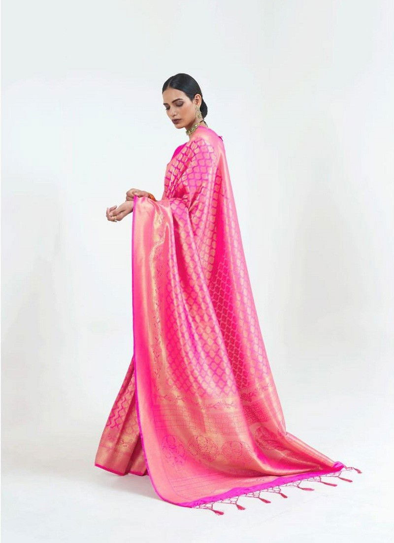 Rani Pink Colour Kumbhi Silk 123004 Colours By Rajtex Wedding Wear Sarees Wholesale Online 123004 A