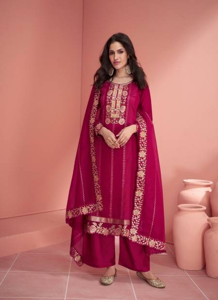Rani Pink Colour Mehran By Aashirwad Premium Silk Salwar Suits Wholesale Market In Surat 9819