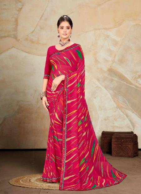 Rani Pink Colour Navya By Jalnidhi Heavy Weightless Sarees Wholesale In Delhi 15505