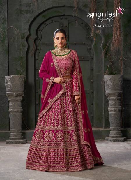 Rani Pink Colour Nikaah The Wedding Vibes Vol 1 By Anantesh Bridal Lehenga Choli Collection 12002