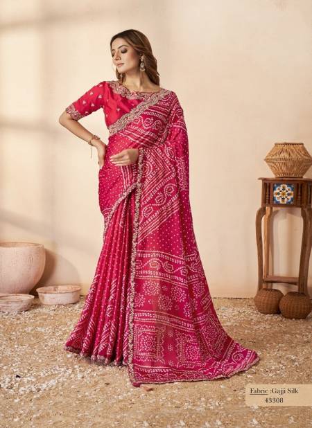 Rani Pink Colour Norita Royal 43300 Swasti By Mahotsav Gajji Silk Designer Saree Wholesale Price In Surat 43308
