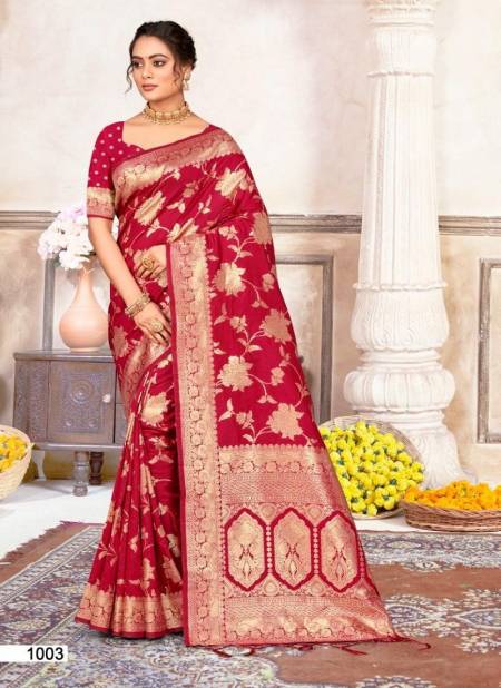 Rani Pink Colour Plazzo Silk Vol 7 By Bunawat Silk Wedding Online Sarees Wholesale 1003