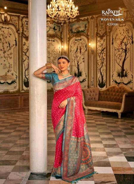 Rani Pink Grey Colour Sophia Silk By Rajpath Traditional Wear Banarasi Silk Weaving Saree Wholesalers In Delhi 420006