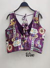Raw Print Fancy Wear Wholesale Designer Blouses 1 Wine
