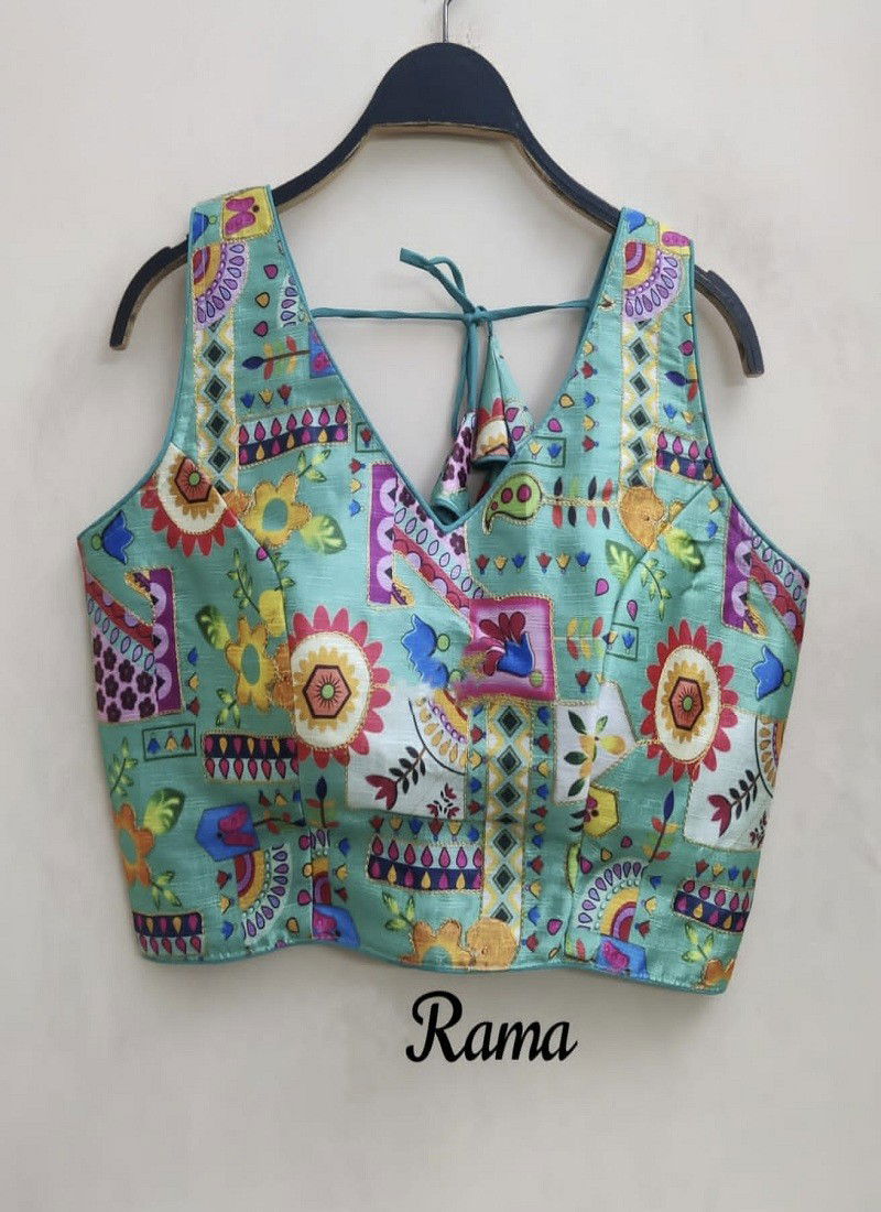 Raw Print Fancy Wear Wholesale Designer Blouses 3 Rama