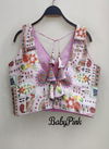 Raw Print Fancy Wear Wholesale Designer Blouses 5 Baby Pink