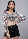 Red And Beige Colour Barbie By Fabhuman Trendz Ladies Top Catalog 6