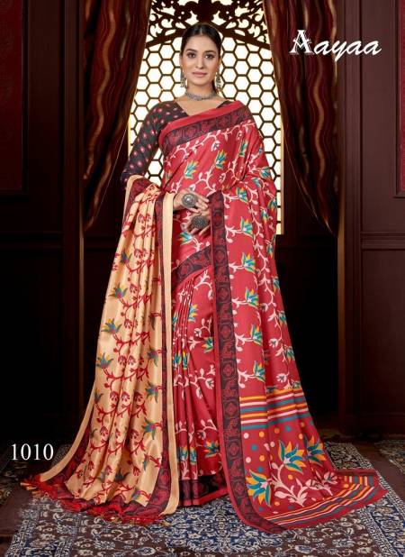 Red And Black Colour Pashmina Vol 01 By Aayaa Pashmina Designer Saree Catalog 1010
