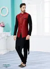 Red And Black Vol 15 Party Wear Mens Modi Jacket Kurta Pajama Online Wholesale 1261