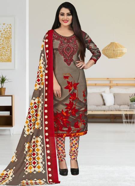 Red And Gray Colour Rajnandini Daily Wear Wholesale Cotton Dress Material 2013
