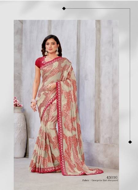 Red And Gray Colour Zaina By Mahotsav Party Wear Saree Catalog 43010