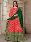 Red And Green Colour Gulkand Ethnic Wear Wholesale Gown Catalog 2461