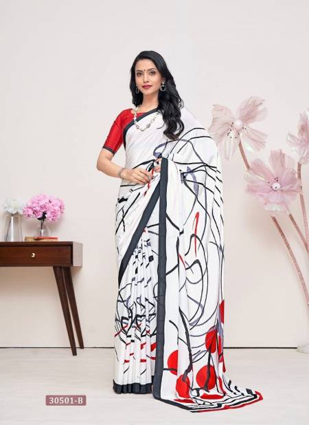 Red And White Colour Vivanta Silk 31st Edition By Ruchi 30501A To 30506B Saree Manufacturers 30501B Catalog