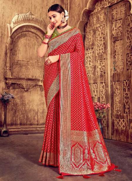 Red Banarasi Wholesale Ethnic Wear Designer Saree Catalog 408