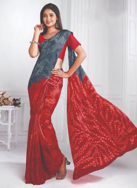 Red Bright And Beautiful Wholesale Daily Wear Sarees Catalog 70006 B