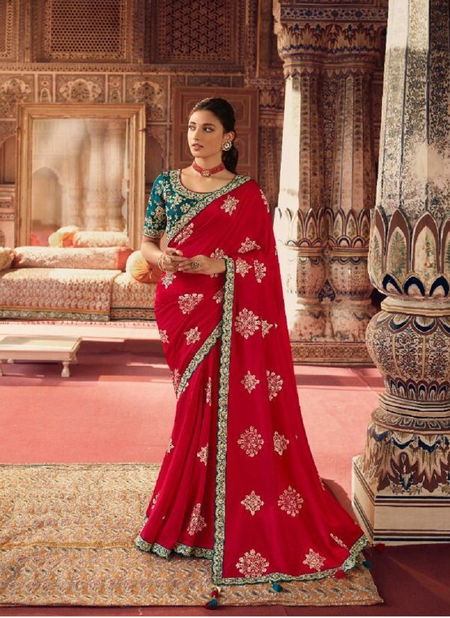 Red Color Olvia By Sulakshmi Designer Saree Catalog 7807 Catalog