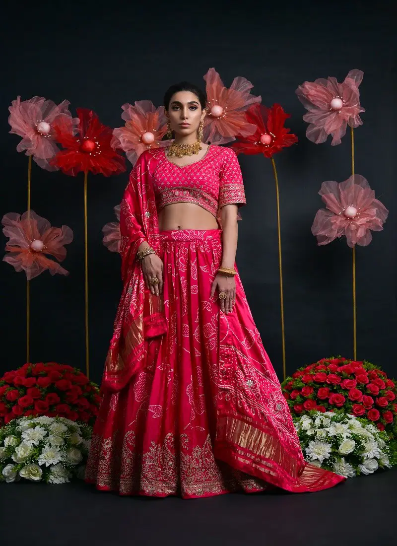 Red Colour 1008 TO 1012 Series Shloka Designer Viscose Designer Wear Lehenga Choli Surat Wholesale Online 1009