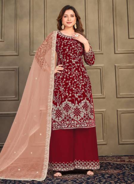 Red Colour Aanaya Vol 151 Festive Wear Wholesale Plazzo Suits 5104