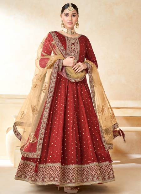 Red Colour Aanaya Vol 152 Twisha Wedding Wear Gown Catalog 5204