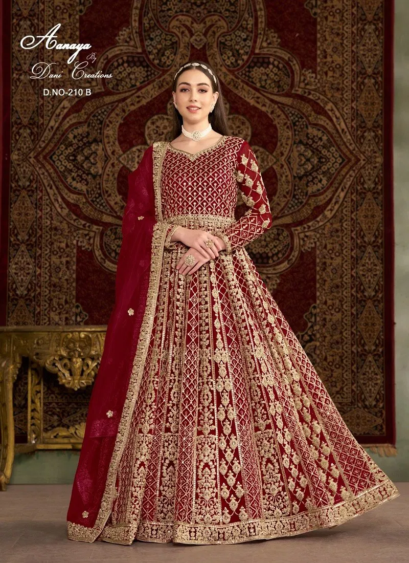 Red Colour Aanaya Vol 210 By Dani Net Wedding wear Gown Exporters In India 210 B