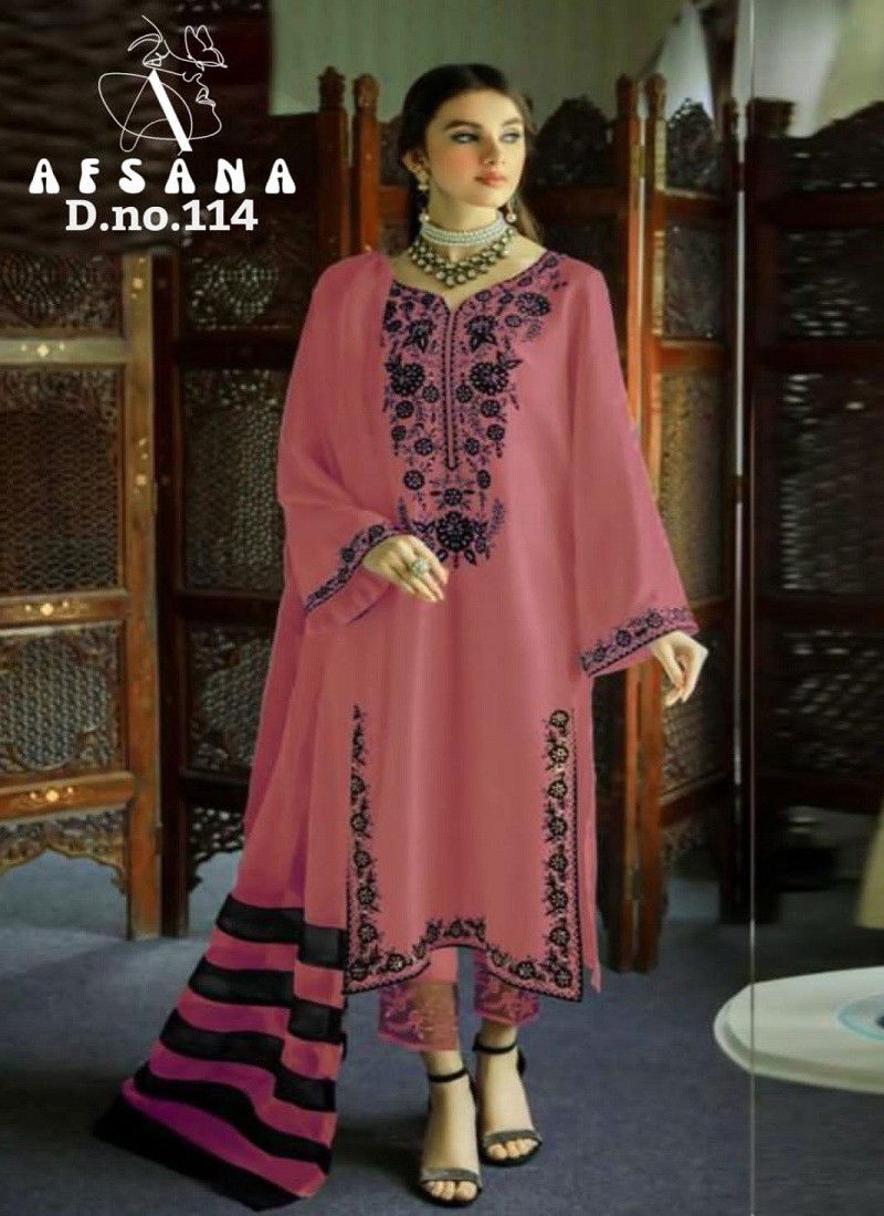 Red Colour Afsana 114 Colors Pakistani Salwar Suit Catalog 114 A