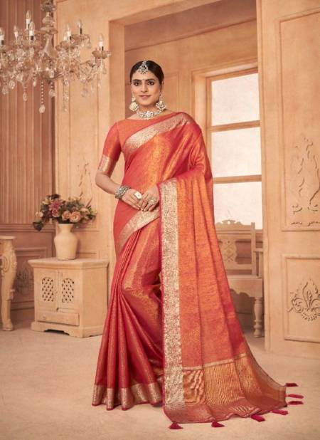 Red Colour Anushka Vol 2 By Pankh Wedding Saree Catalog 6104