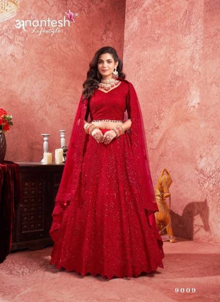 Red Colour Bridle Couture Vol 2 By Anantesh Party Wear Lehenga Choli Online Wholesale 9009