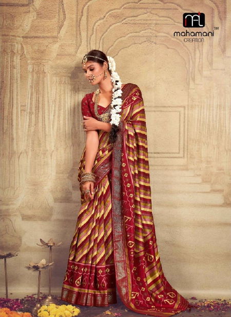 Devnandini By Mahamani Creation Heavy Tusser Dola Silk Saree Wholesale Shop In Surat Catalog