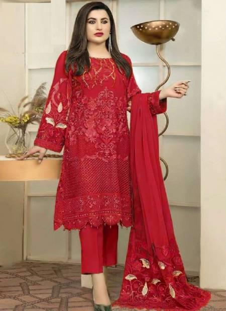 Red Colour Ds 168 Colours By Dinsaa Suit Georgette Salwar Suit Catalog 168 G