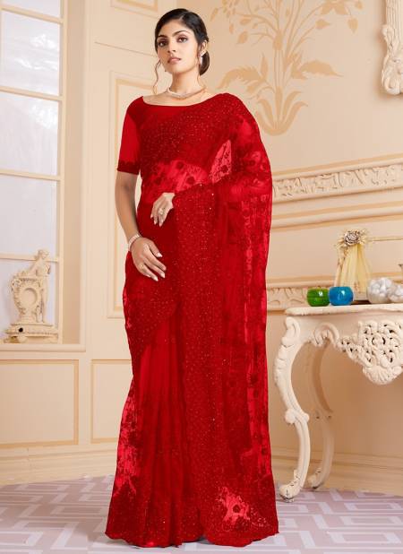 Red Colour Favourite Party Wear Wholesale Designer Sarees 1693