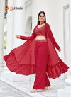 Red Colour Flory Vol 38 By Khushboo Plazzo Suit Catalog 4944