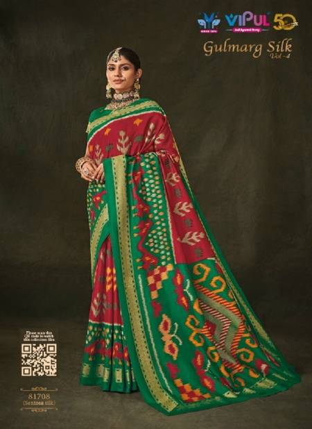 Red Colour Gulmarg Silk Vol  4 By Vipul Printed Silk Saree wholesale Online 81708