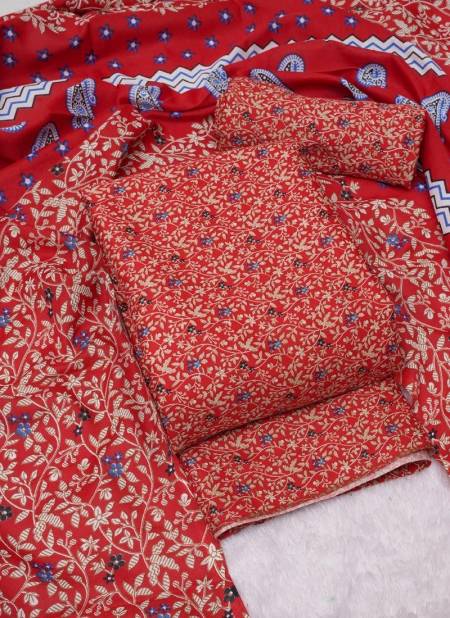 Red Colour Winter Pashmina Collection By Gulzara Pashmina Non Catalog Dress Material Wp 02