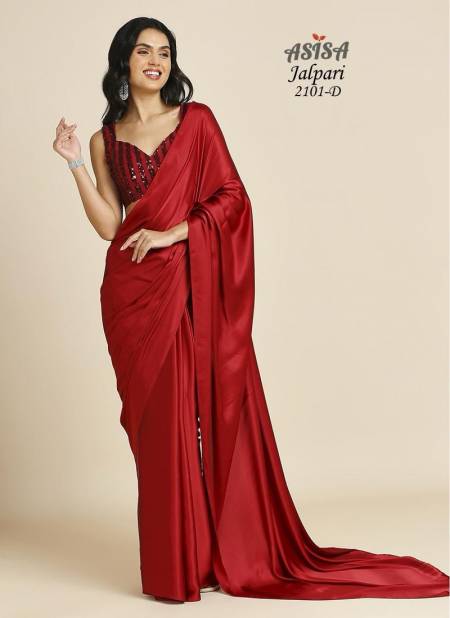 Red Colour Jalpari By Asisa Soft Silk Party Wear Wholesale Sarees Suppliers In Mumbai 2101-D