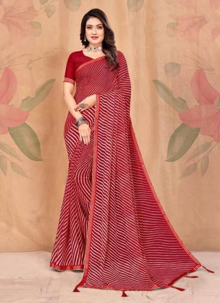 Red Colour Jalpari Vol 5 By Ruchi Printed Saree Catalog 24402 B