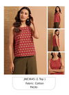 Red Colour Janasya Ladies Top Catalog 3645