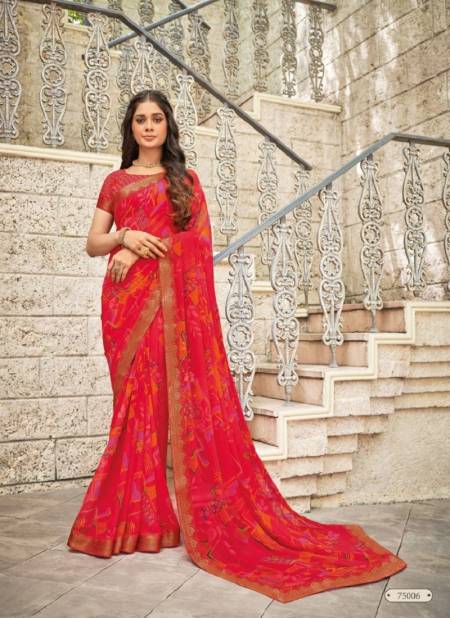 Red Colour Jaymala Vol 3 By Vipul Georgette Printed Daily Wear Sarees Wholesale Online 75006