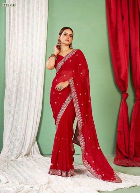 Jayshree 2237 A To D Georgette Blooming Saree Wholesale Clothing Suppliers In Mumbai Catalog