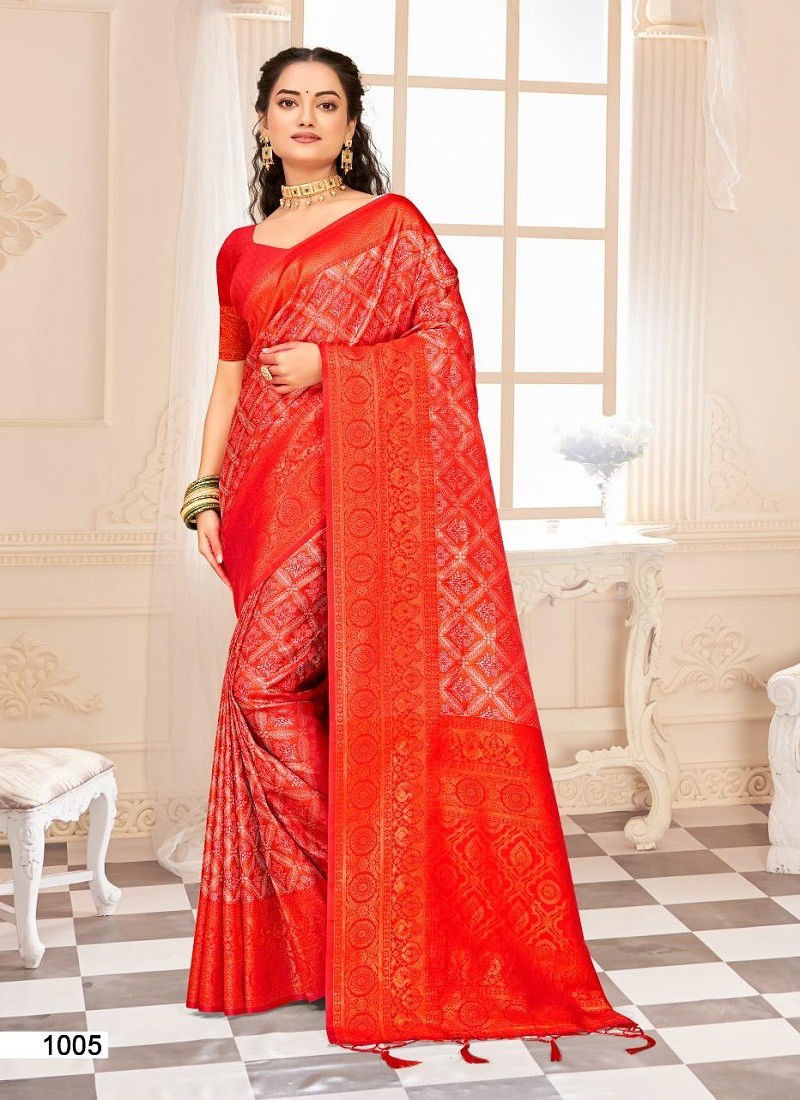 Red Colour Kalanidhi Vol 6 By Bunawat Kanjivaram Silk Wholesale Sarees Suppliers In Mumbai 1005